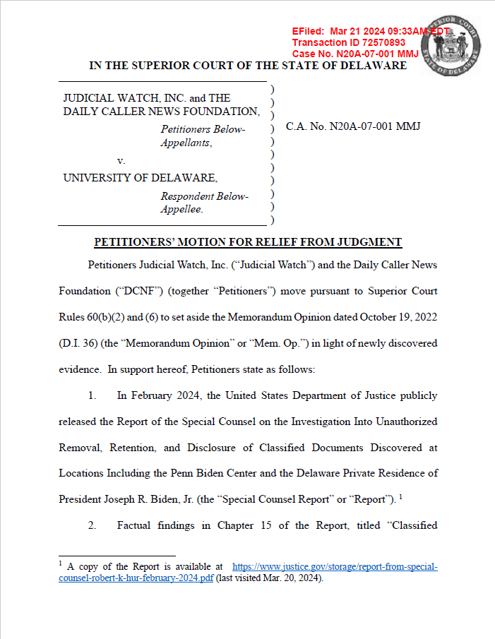 JW v U Del Relief from Judgment 001