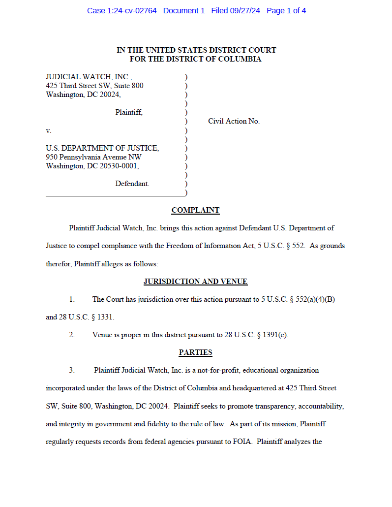JW v. DOJ 25th Amendment complaint 02764