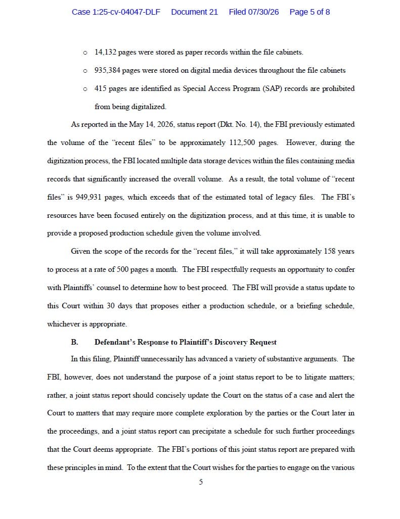 JW v DOJ Joint Status Report 04047 pg 5