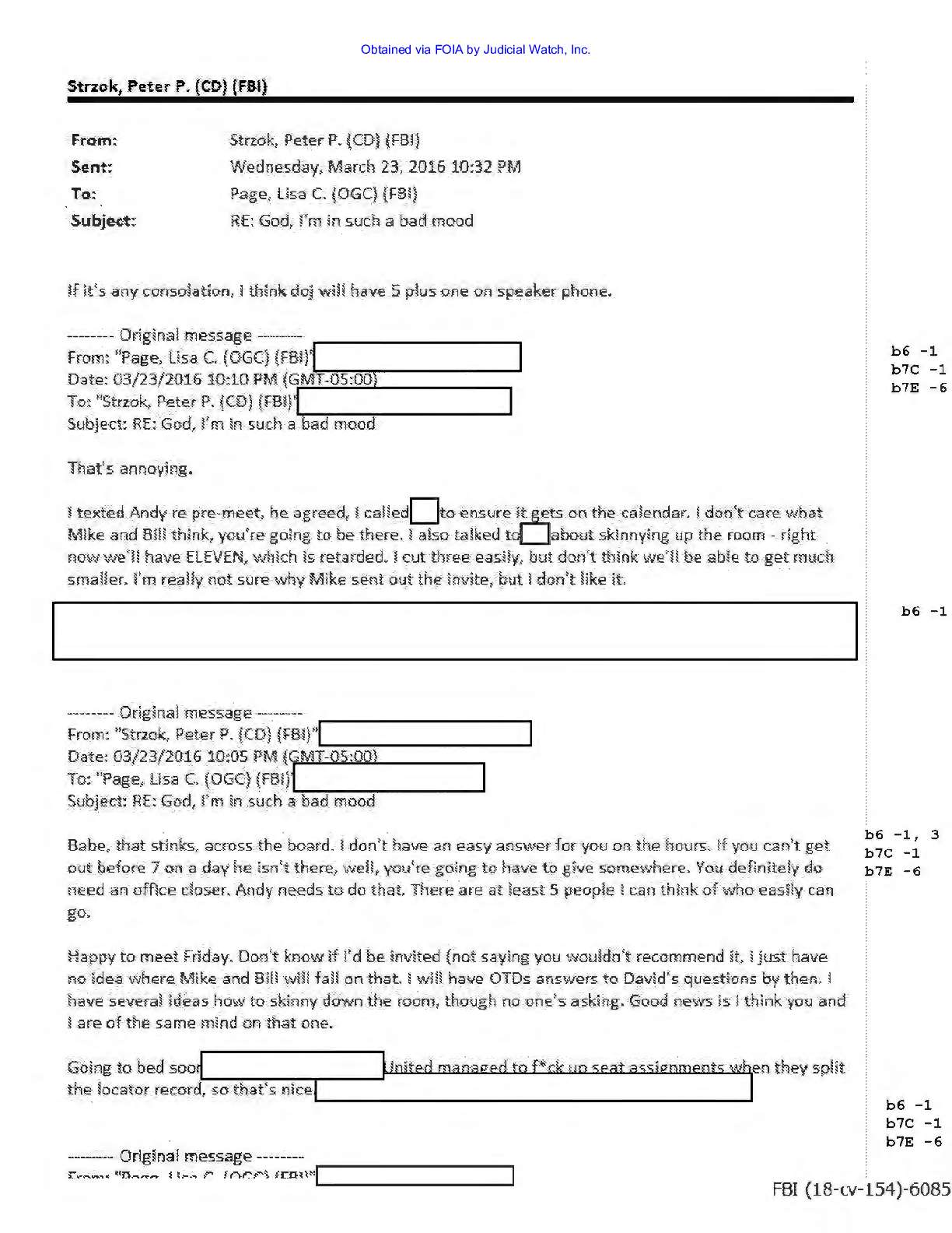 JW v DOJ Strzok Page emails prod 14 00154 pgs 18-19