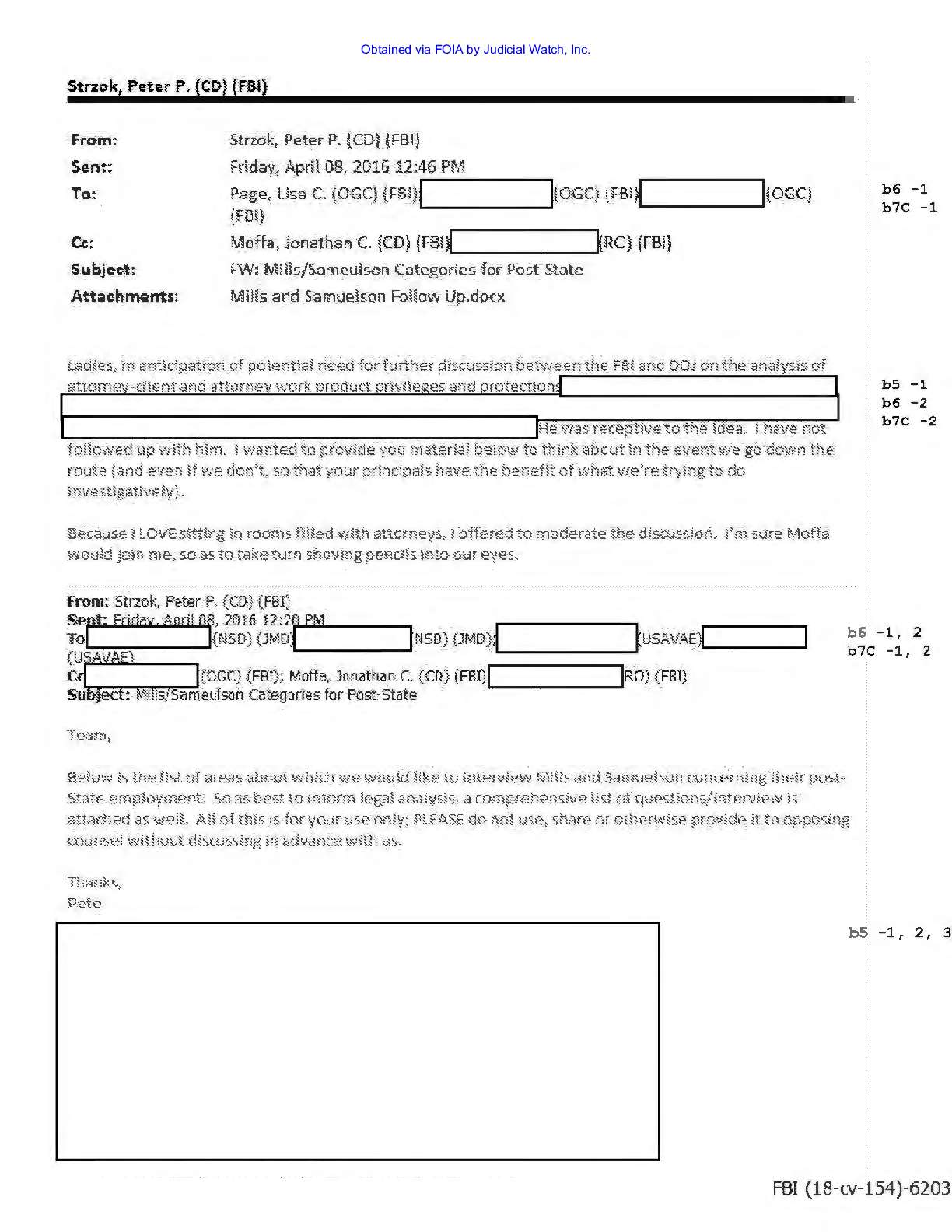 JW v DOJ Strzok Page emails prod 14 00154 pg 69