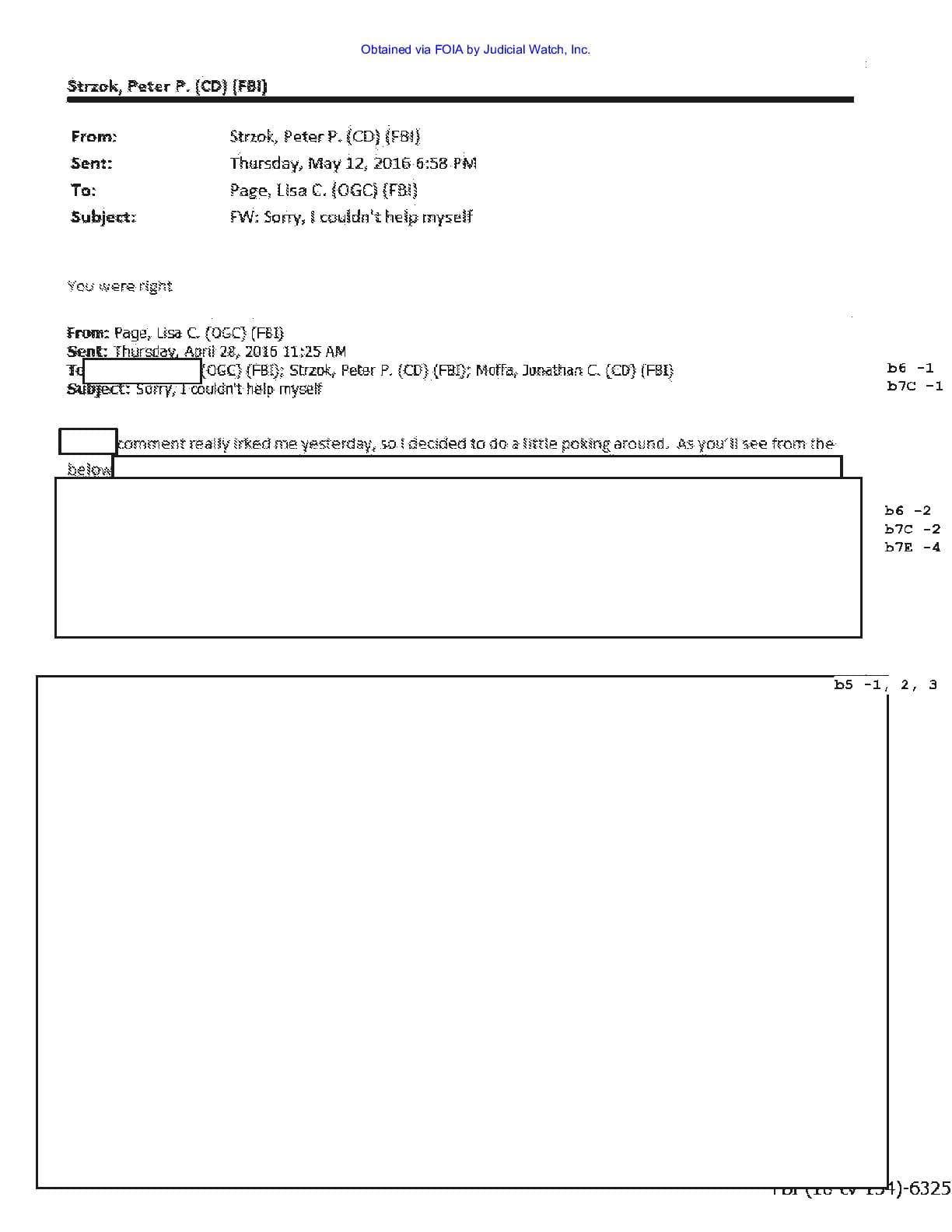 JW v DOJ Strzok Page emails prod 14 00154 pgs 93-97