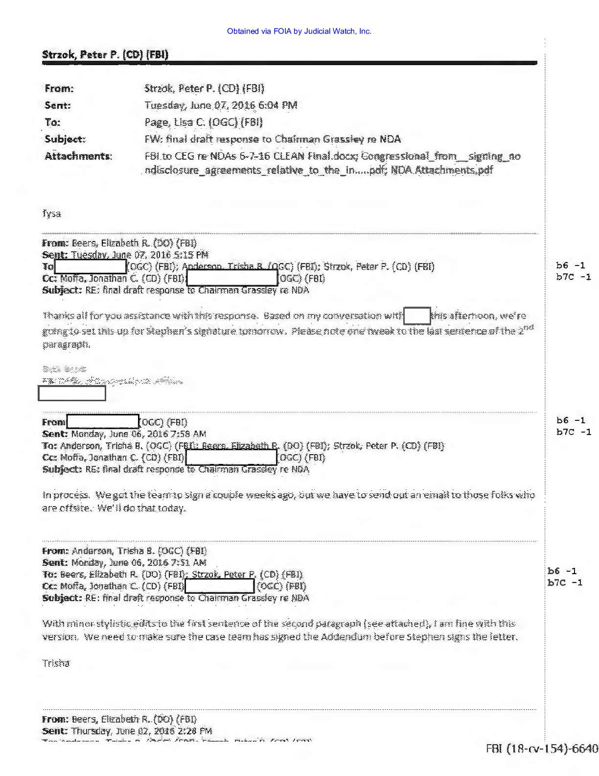 JW v DOJ Strzok Page Emails Prod 15 00154 pgs 15-19