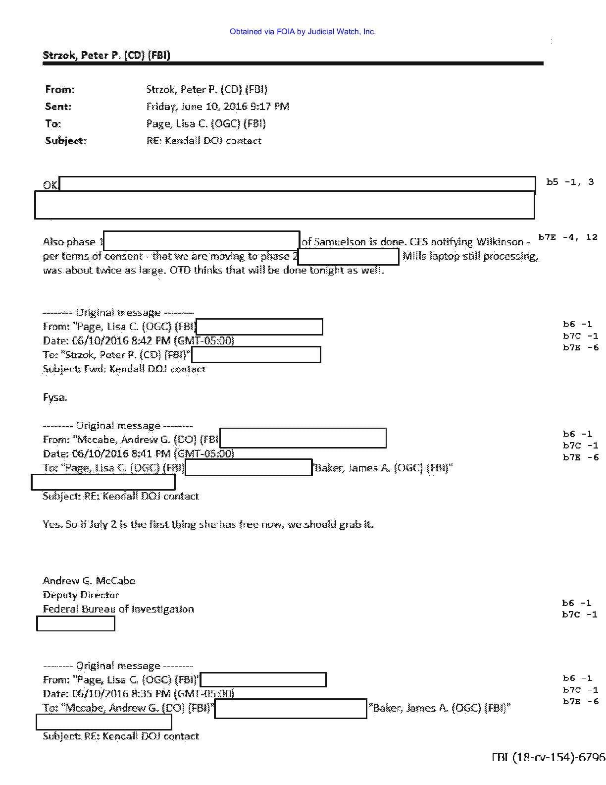 JW v DOJ Strzok Page Emails Prod 15 00154 pgs 43-48