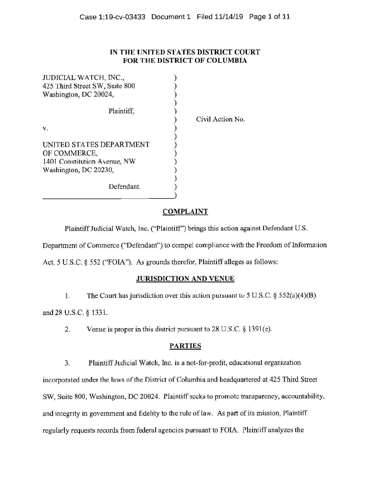 JW v. Commerce Census non-US citizens hiring complaint 03433