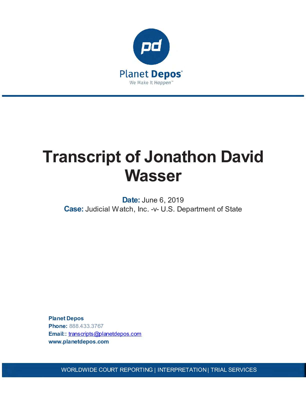 JW v State Wasser Deposition 01242