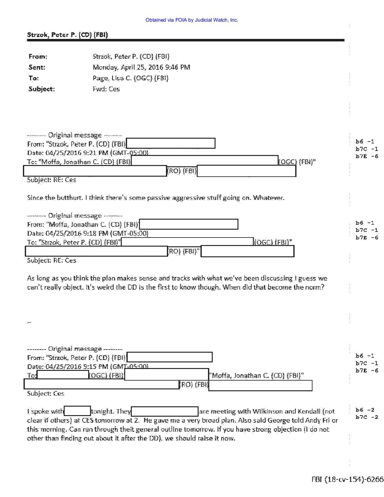 JW v DOJ Strzok Page emails prod 14 00154 pg 78