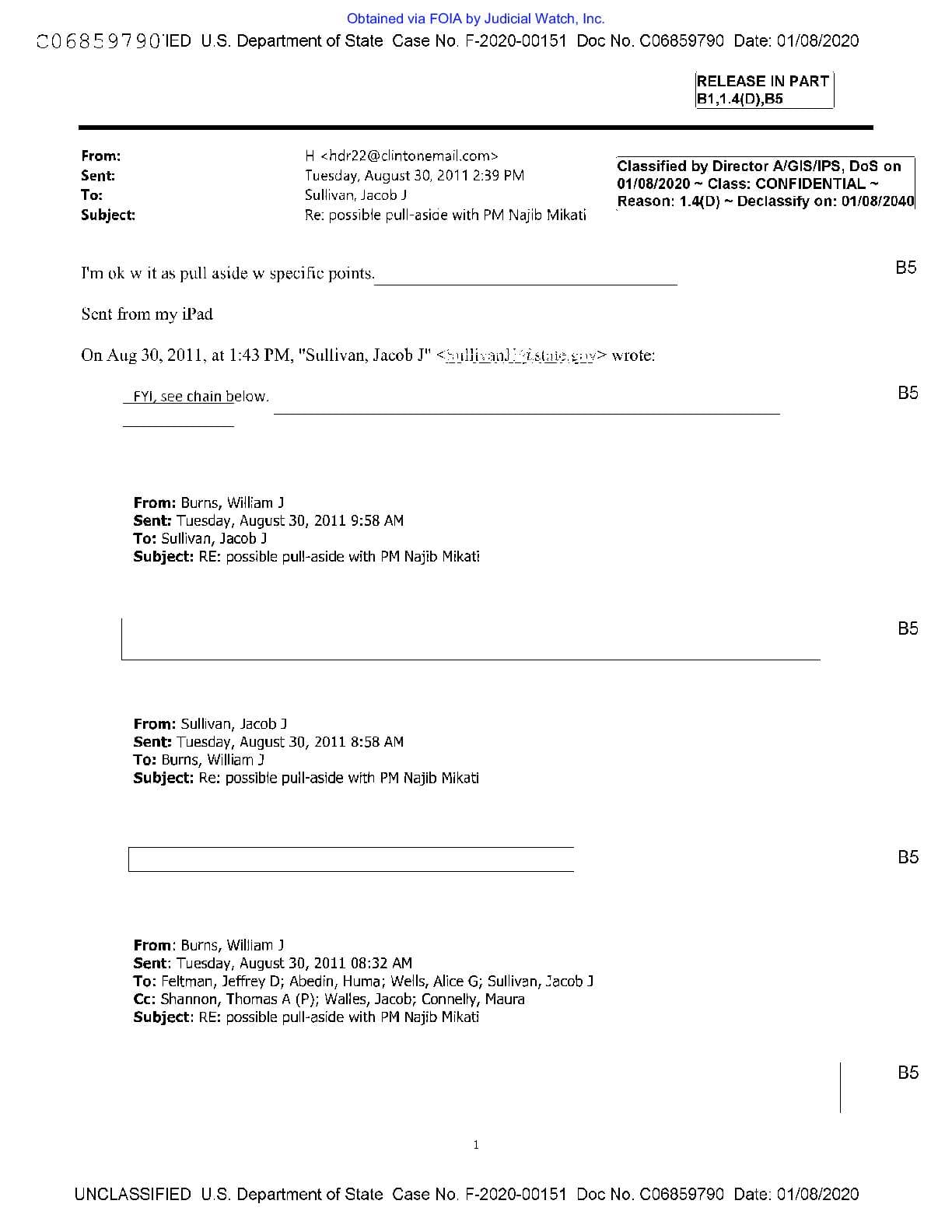 JW v. State FBI HRC emails 00687 Jan 2020 pgs 14-16