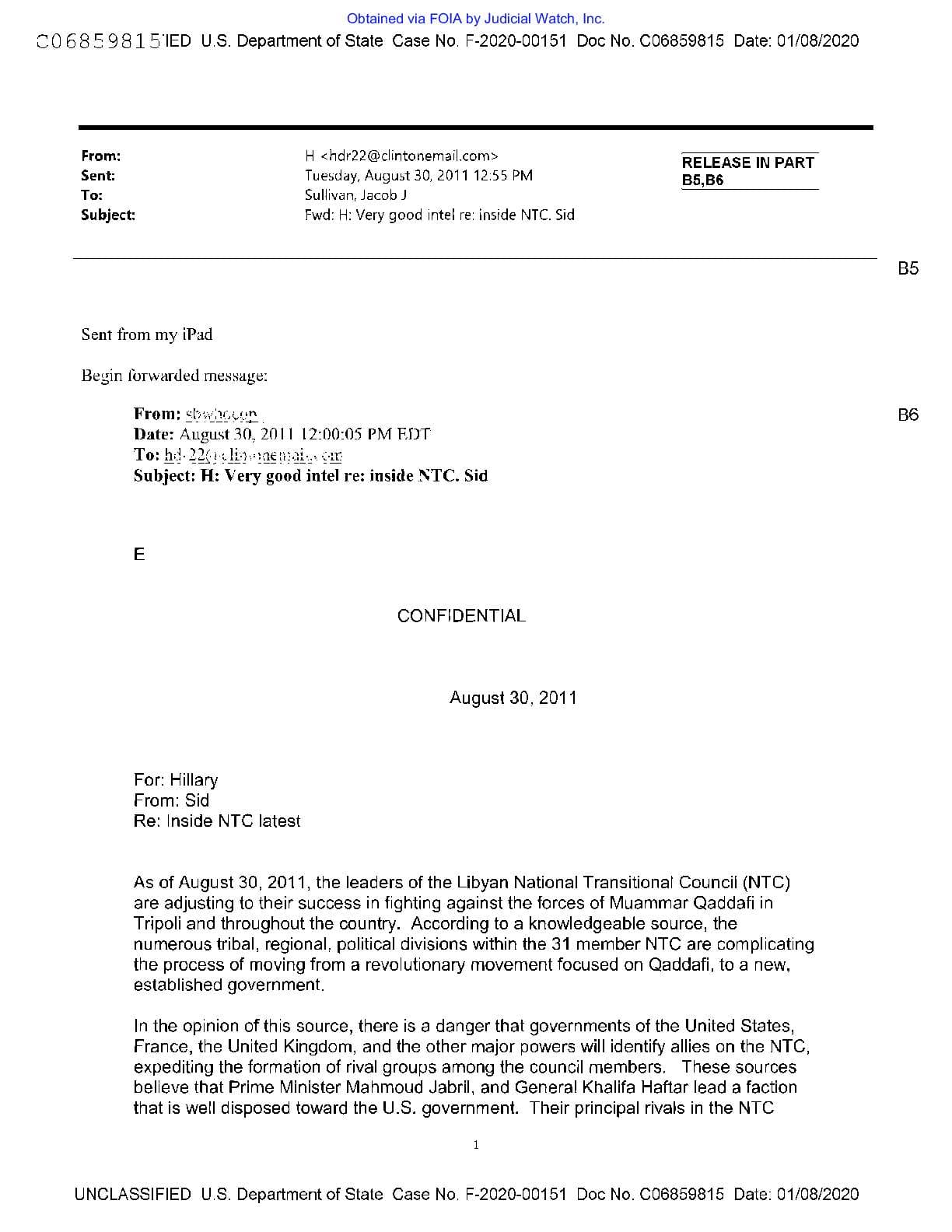 JW v. State FBI HRC emails 00687 Jan 2020 pgs 25-27