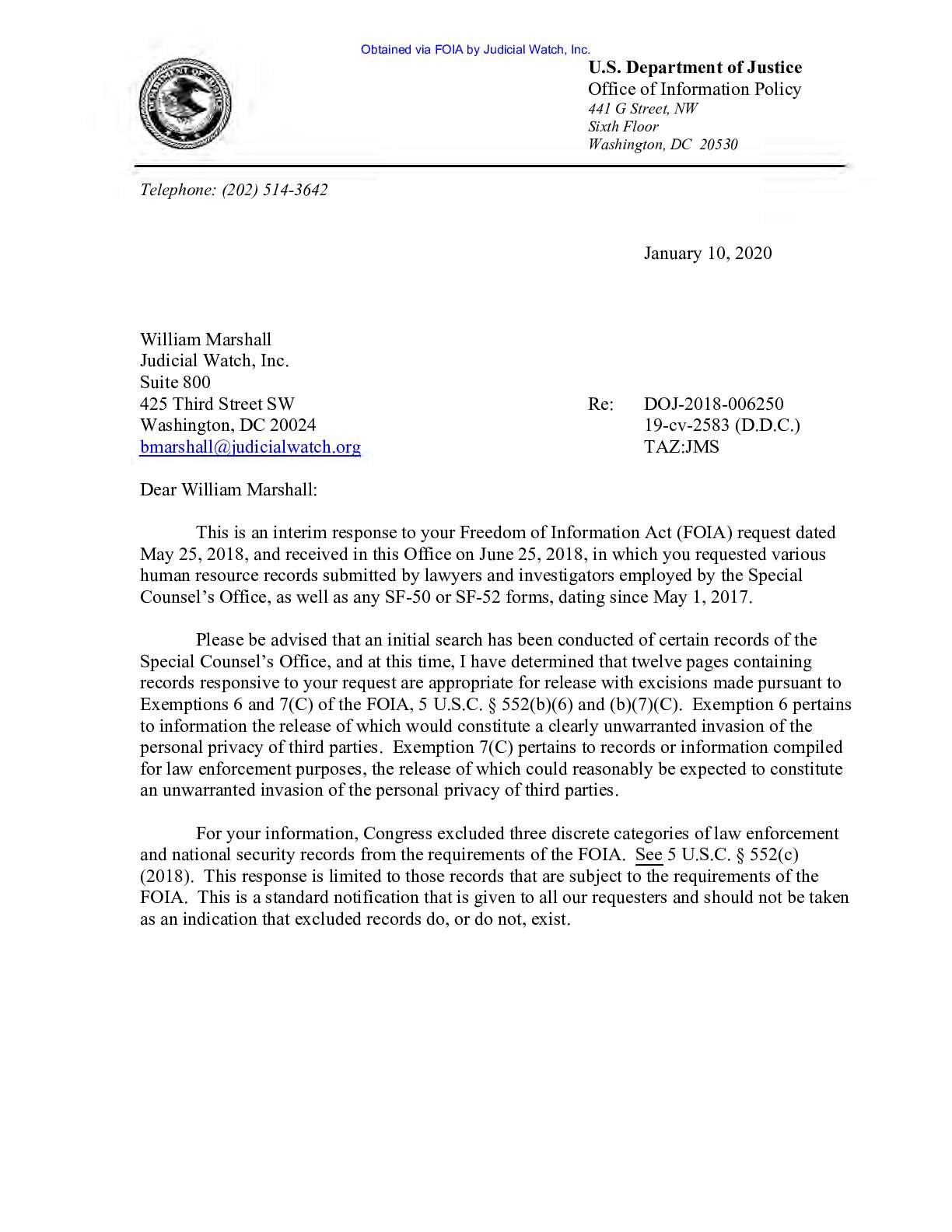JW v DOJ Mueller investigators prod 1 02583