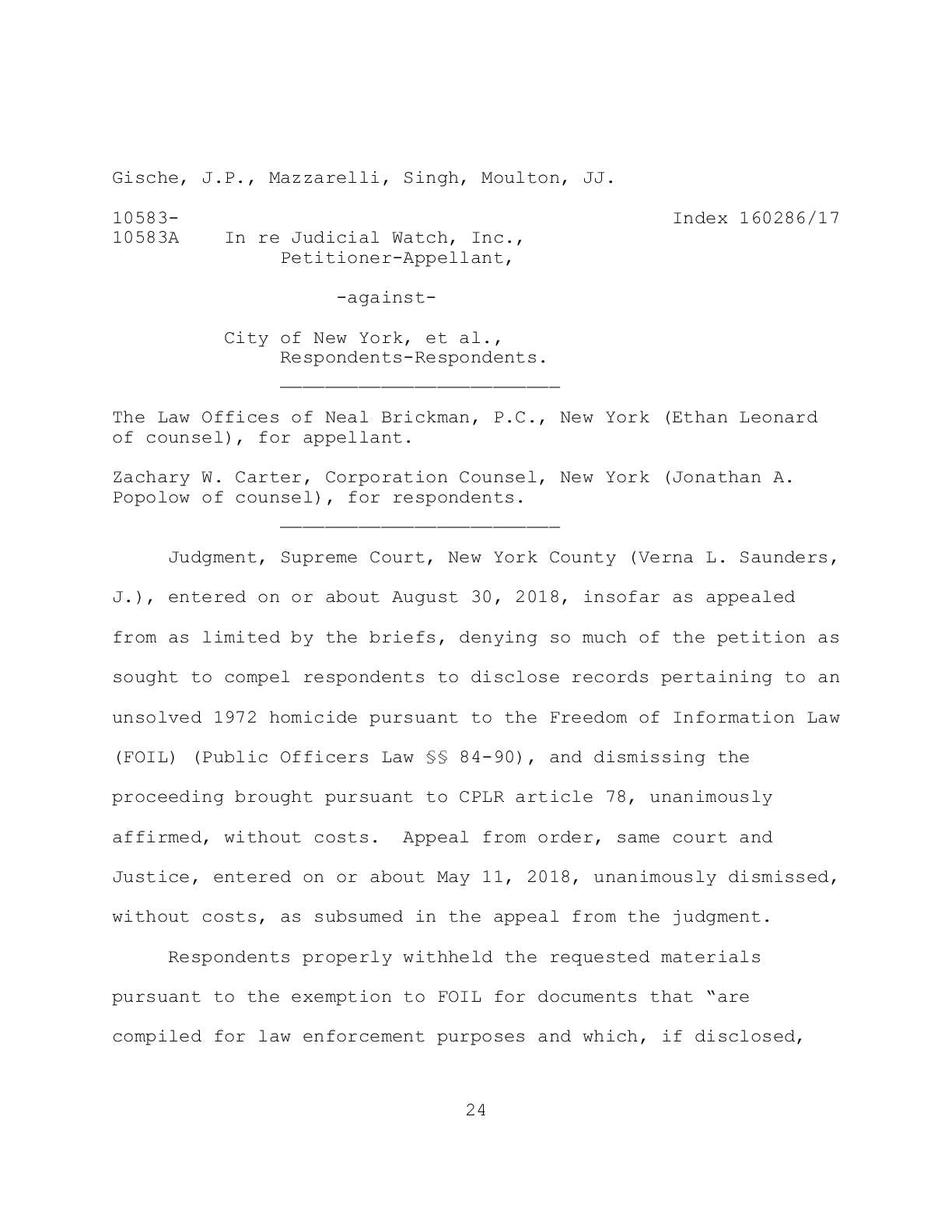 Cardillo Final Decision