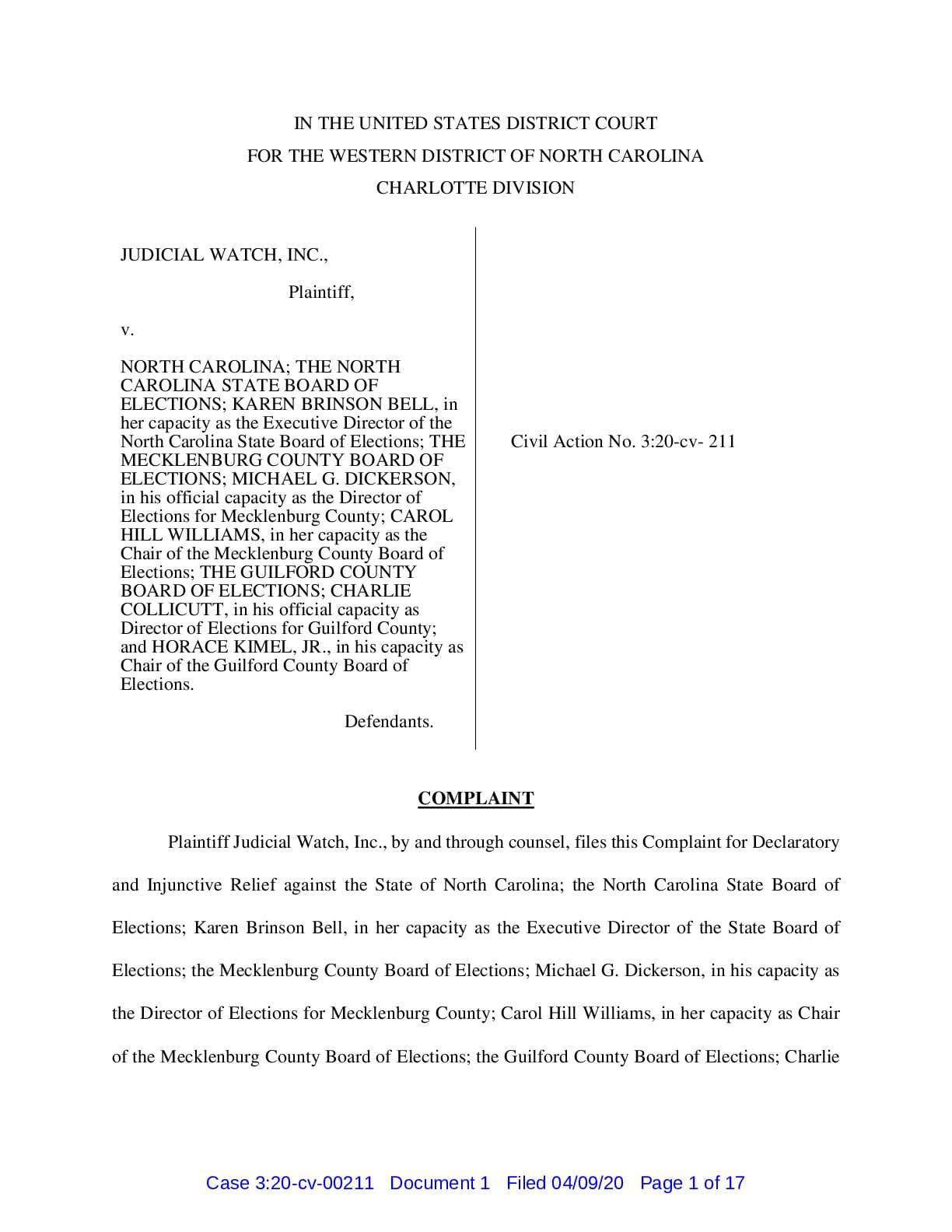 JW v North Carolina NVRA complaint 00211