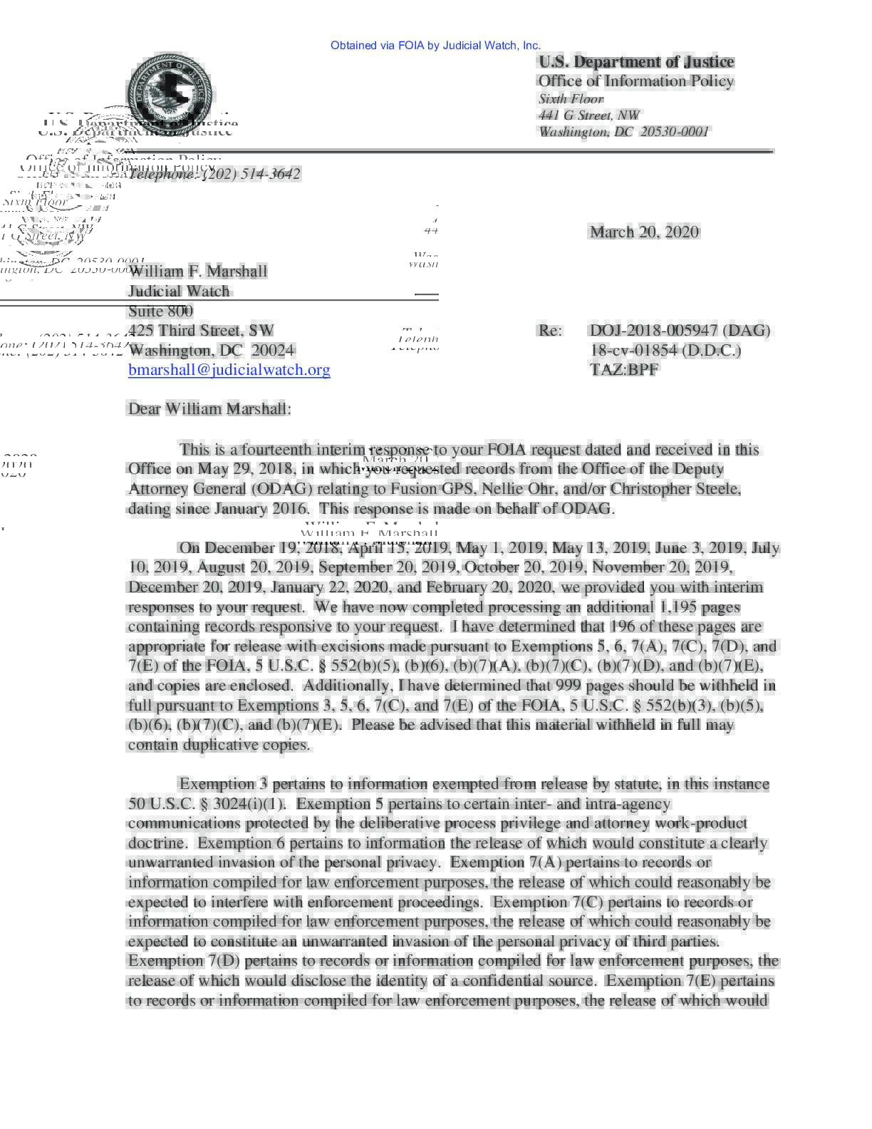 JW v DOJ Nellie Ohr Steele Fusion prod 14 01854