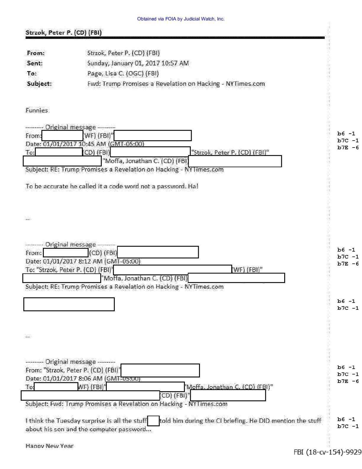 JW v DOJ Strzok-Page Emails Prod 21 00154 pgs 98-100