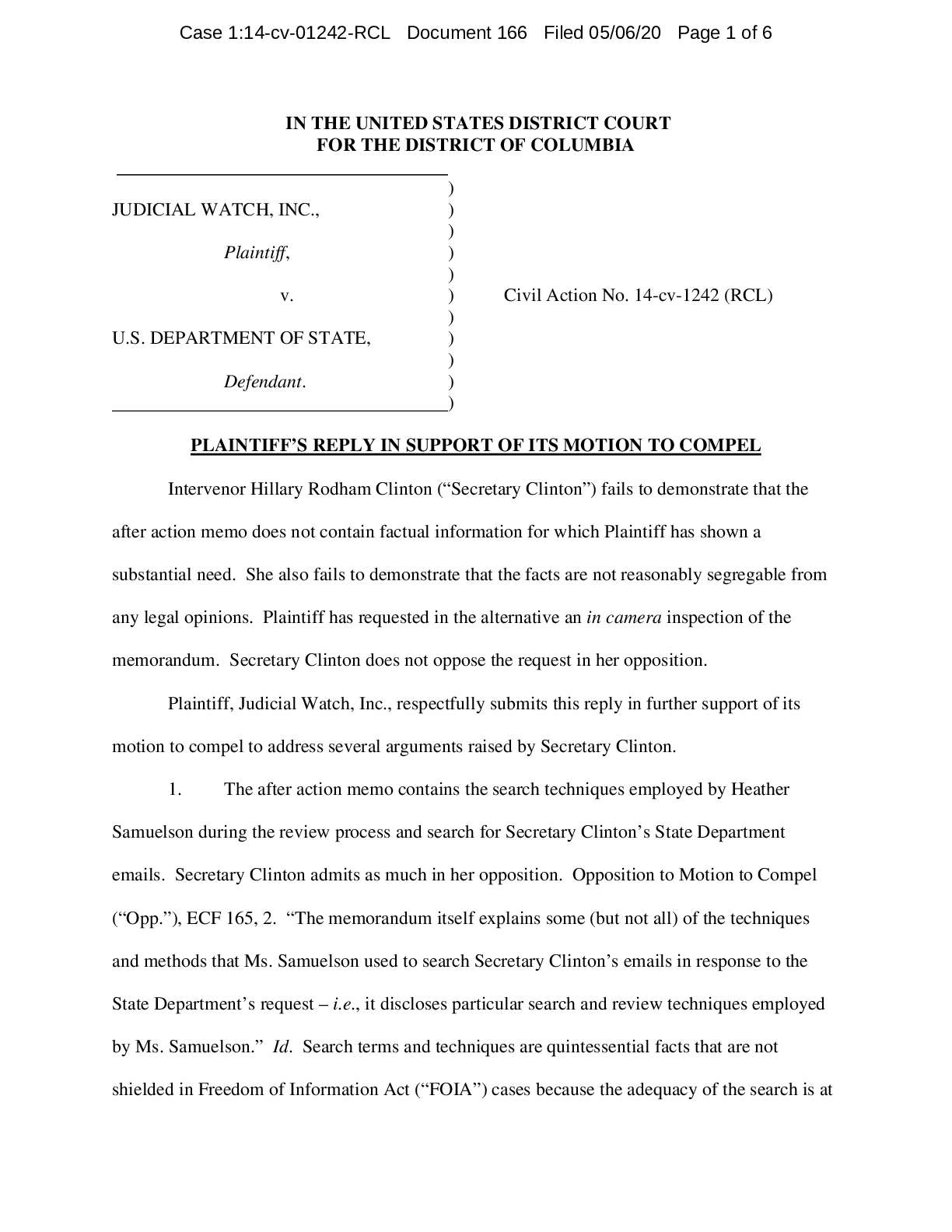 JW v State Samuelson MTC reply 01242