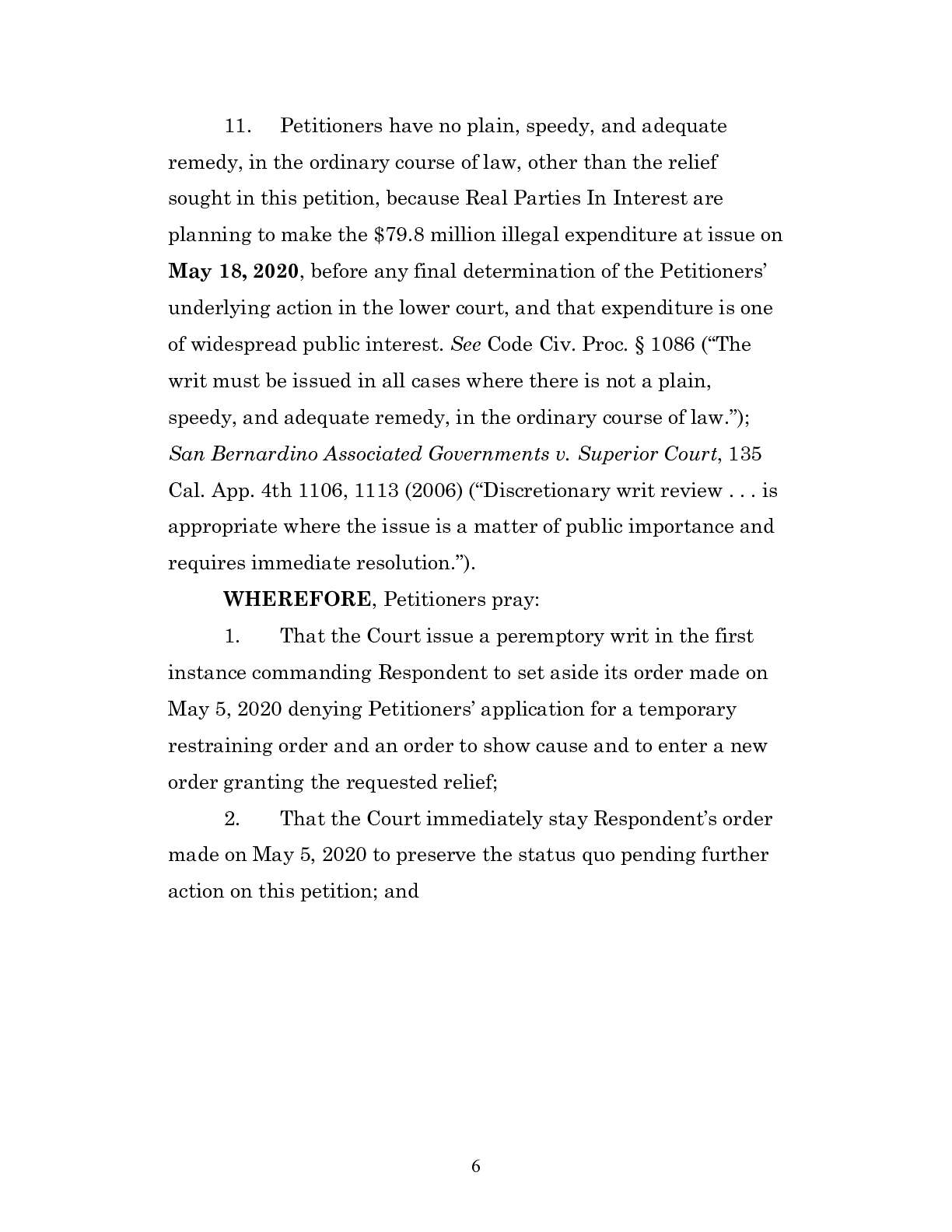 Cerletti v Newsom Petition for Writ of Mandate 16321 pg 6