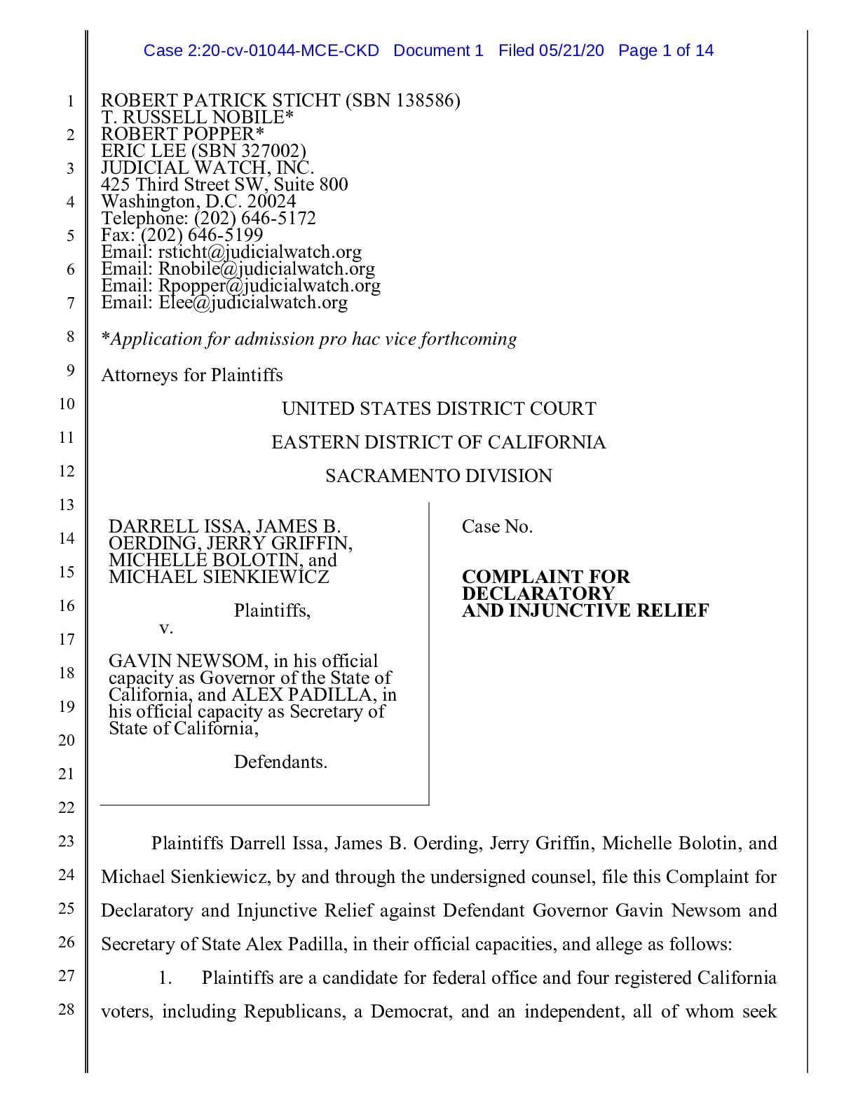 Issa v Newsom complaint 01044