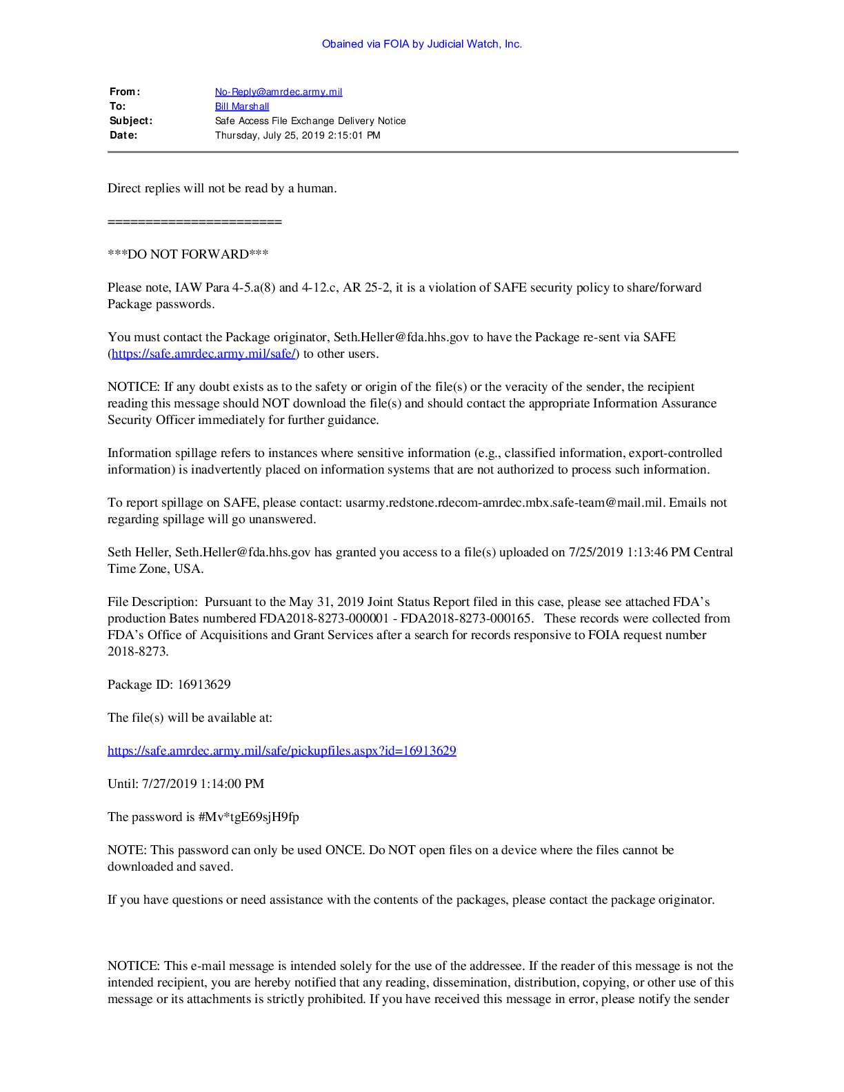 JW v HHS Humanized Mice FDA prod 2 00876