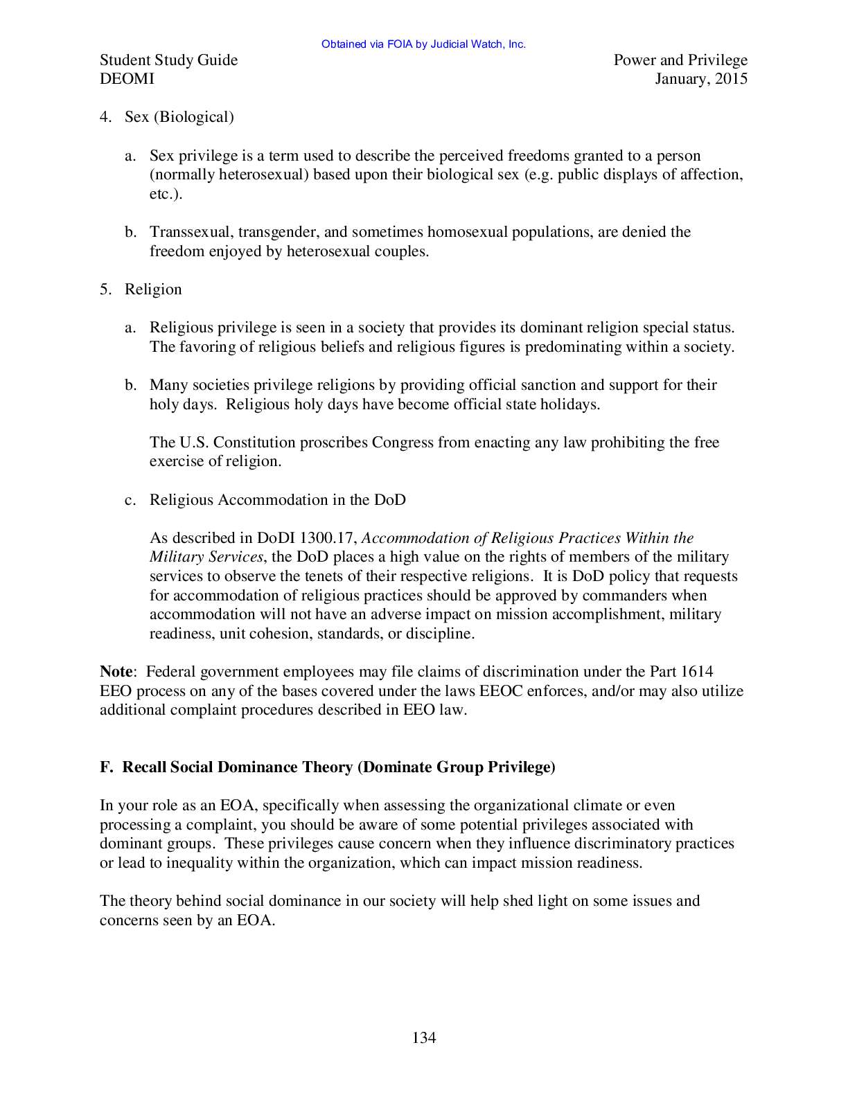 Defense Equal Opp Mgt pg 135
