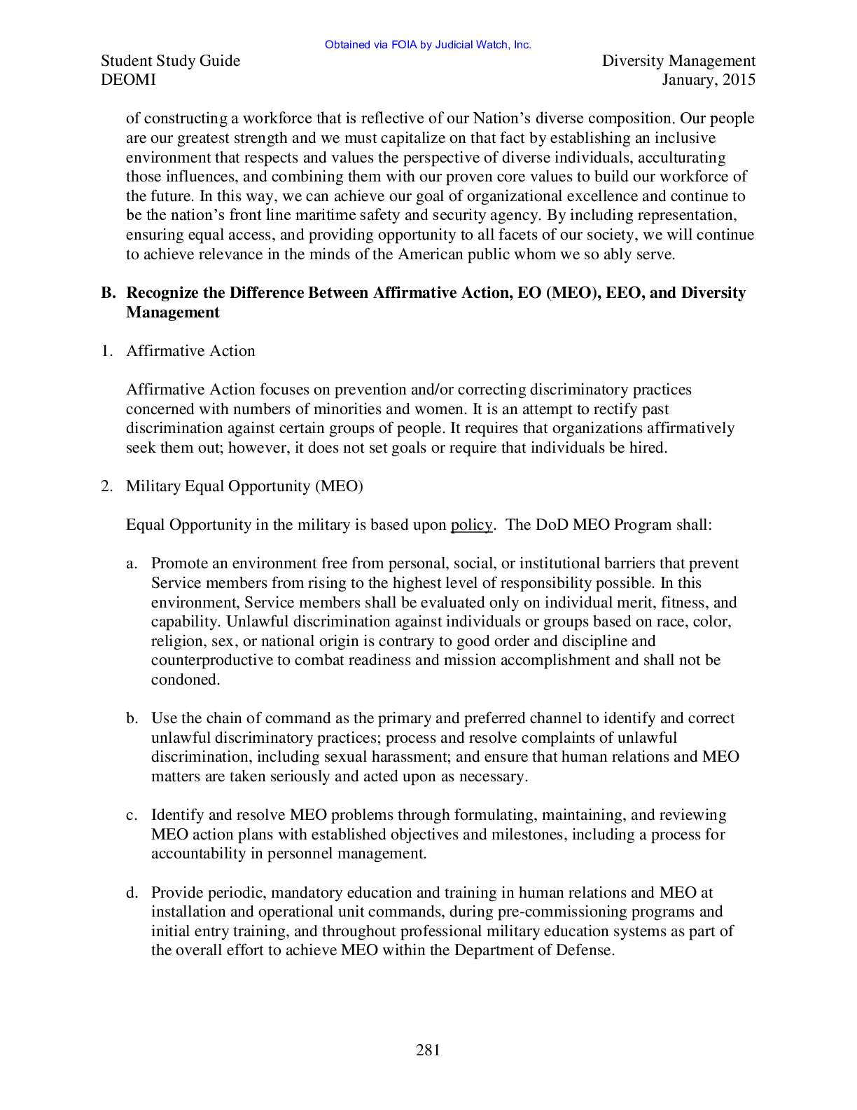 Defense Equal Opp Mgt pg 282