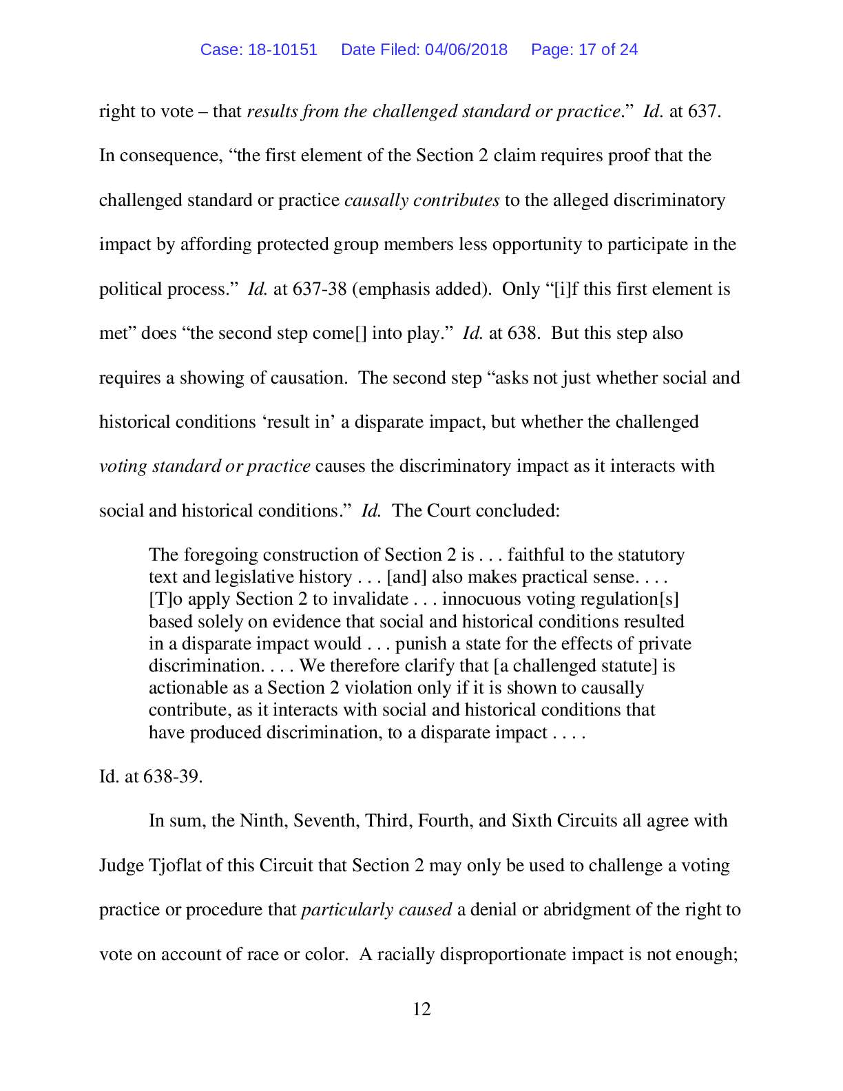Greater Birmingham Ministries v. Alabama amici curiae voter ID 10151 pgs 17-18