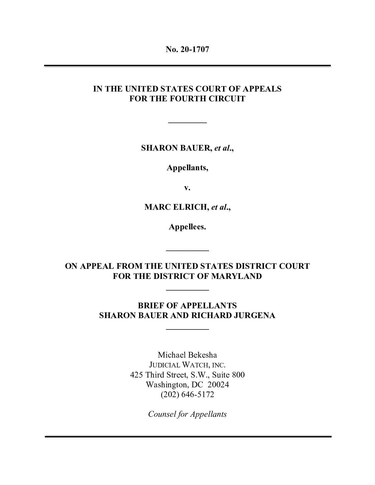 Bauer v Elrich Mont Co appeal 20-1707