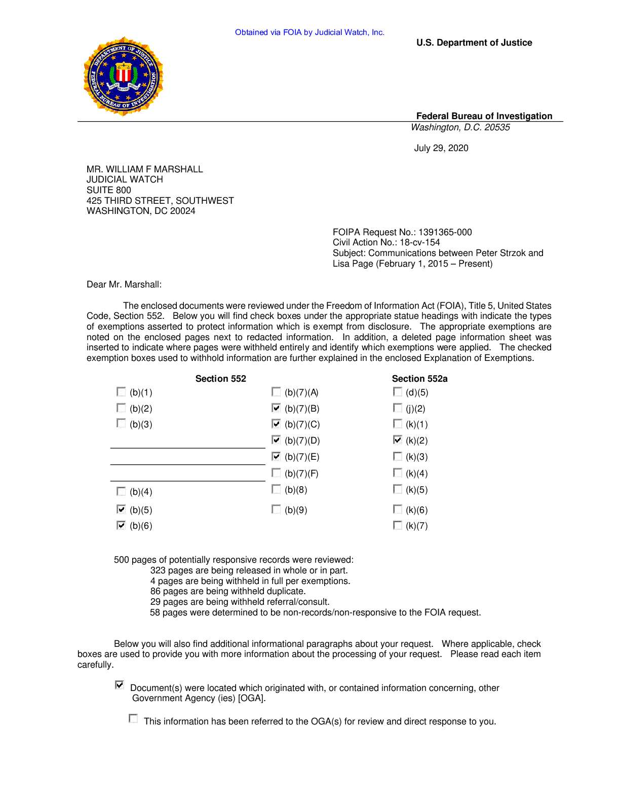 JW v DOJ Strzok-Page Prod 24 00154