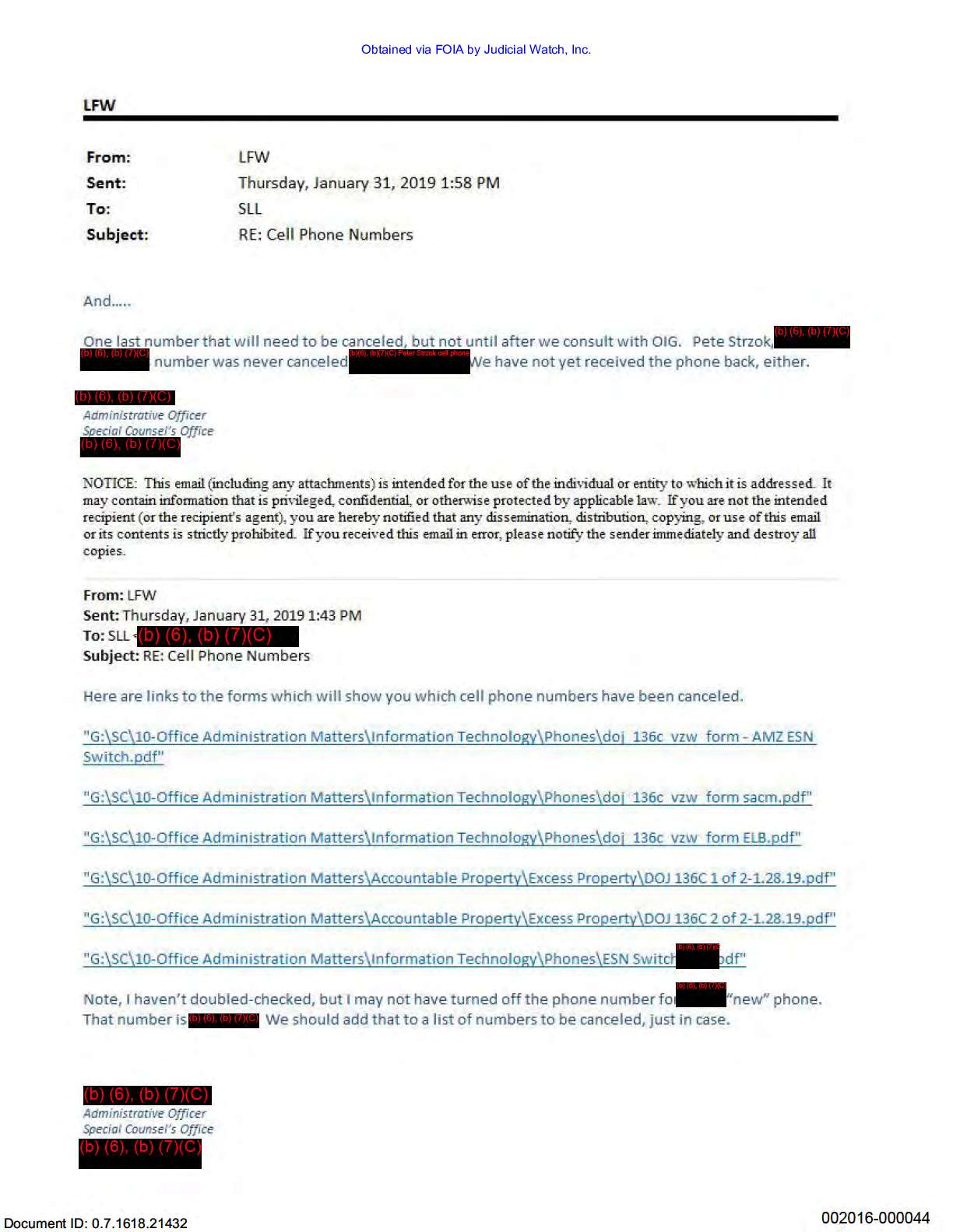 JW v DOJ Mueller Strzok Page Texts 02693 pgs 46-47