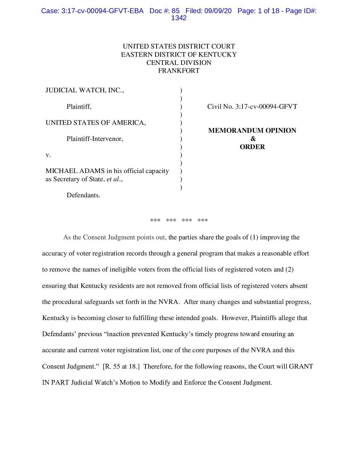JW v Adams Kentucky NVRA victory 00094