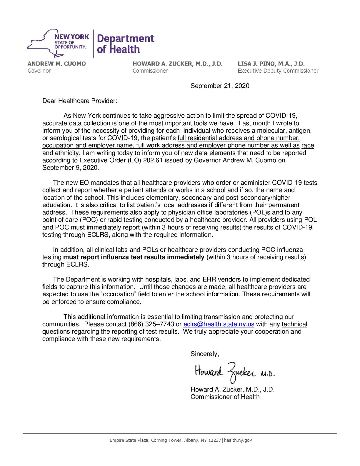 NYS Health Advisories