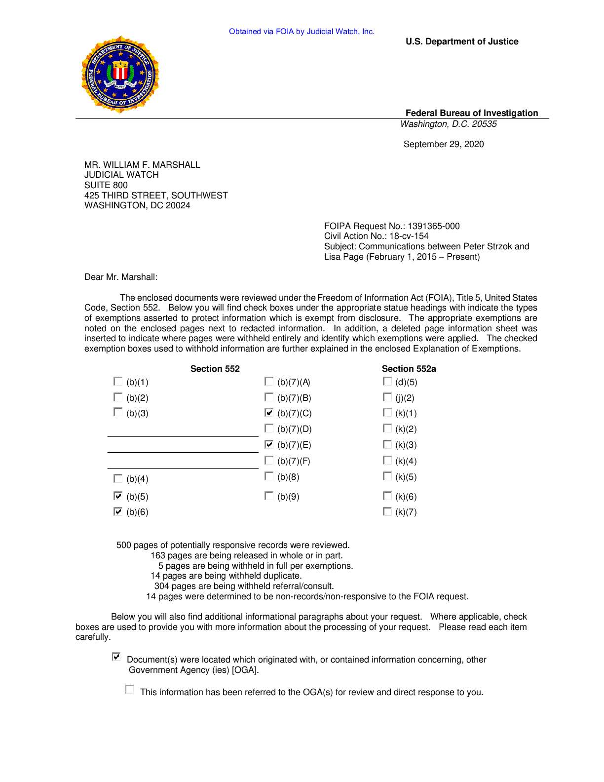 JW v DOJ Strzok-Page Email prod 26 00154