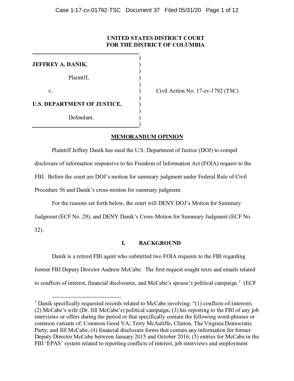 Danik v DOJ opinion 05 20 01792