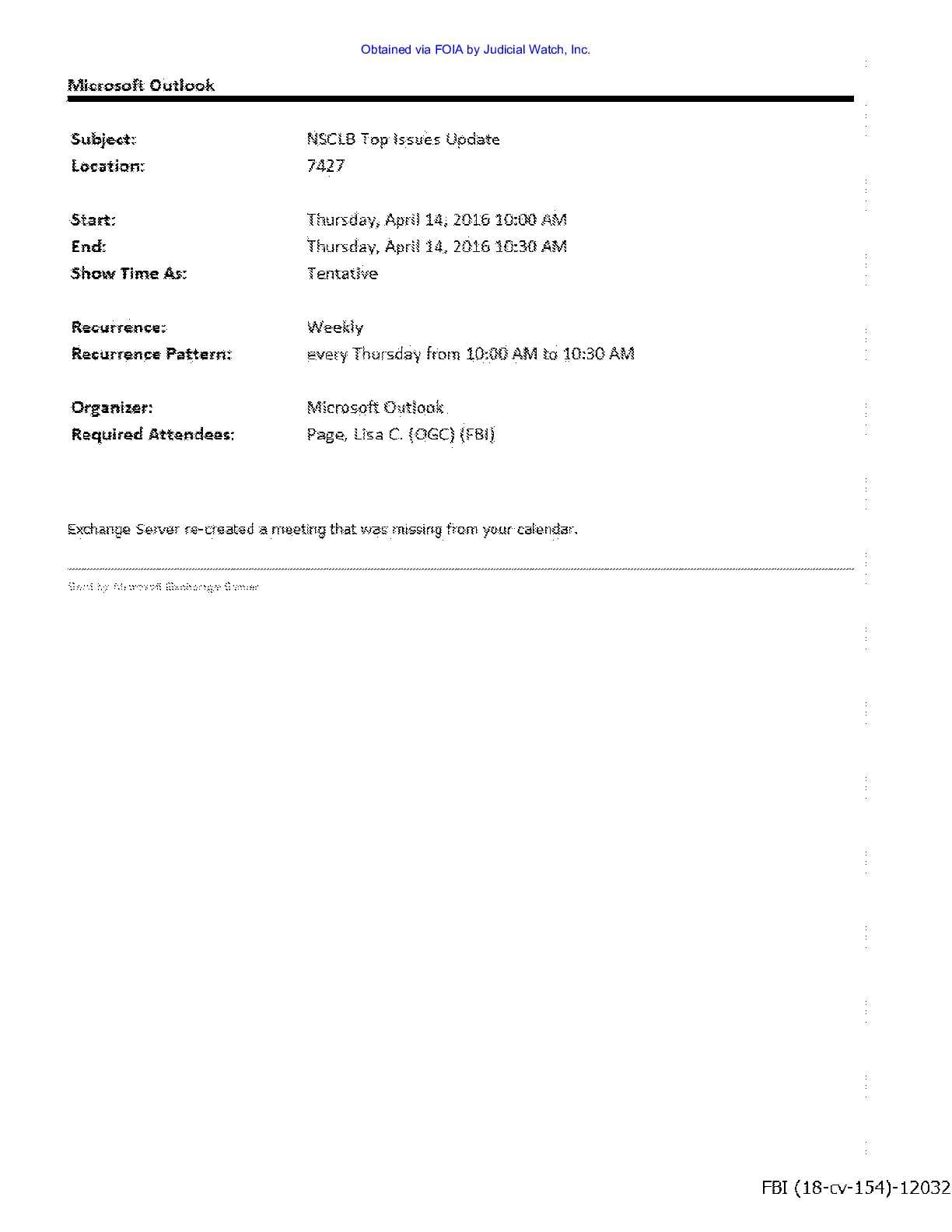 JW v DOJ Strzok Page Email prod 26 00154 pg 166