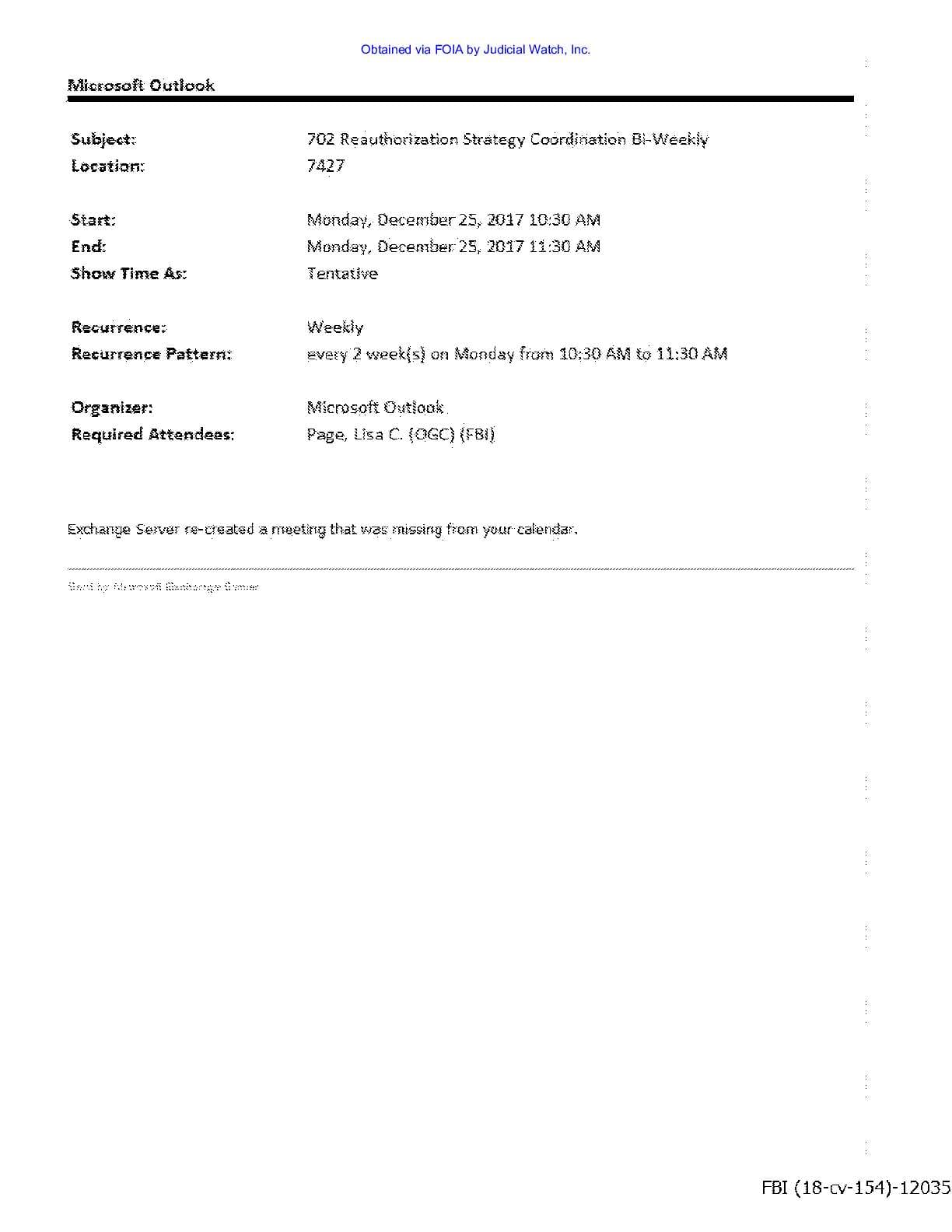 JW v DOJ Strzok Page Email prod 26 00154 pg 169