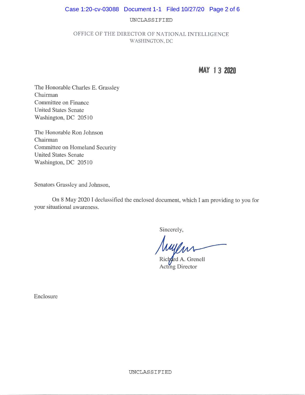 JW v NSA Grenell letter 03088