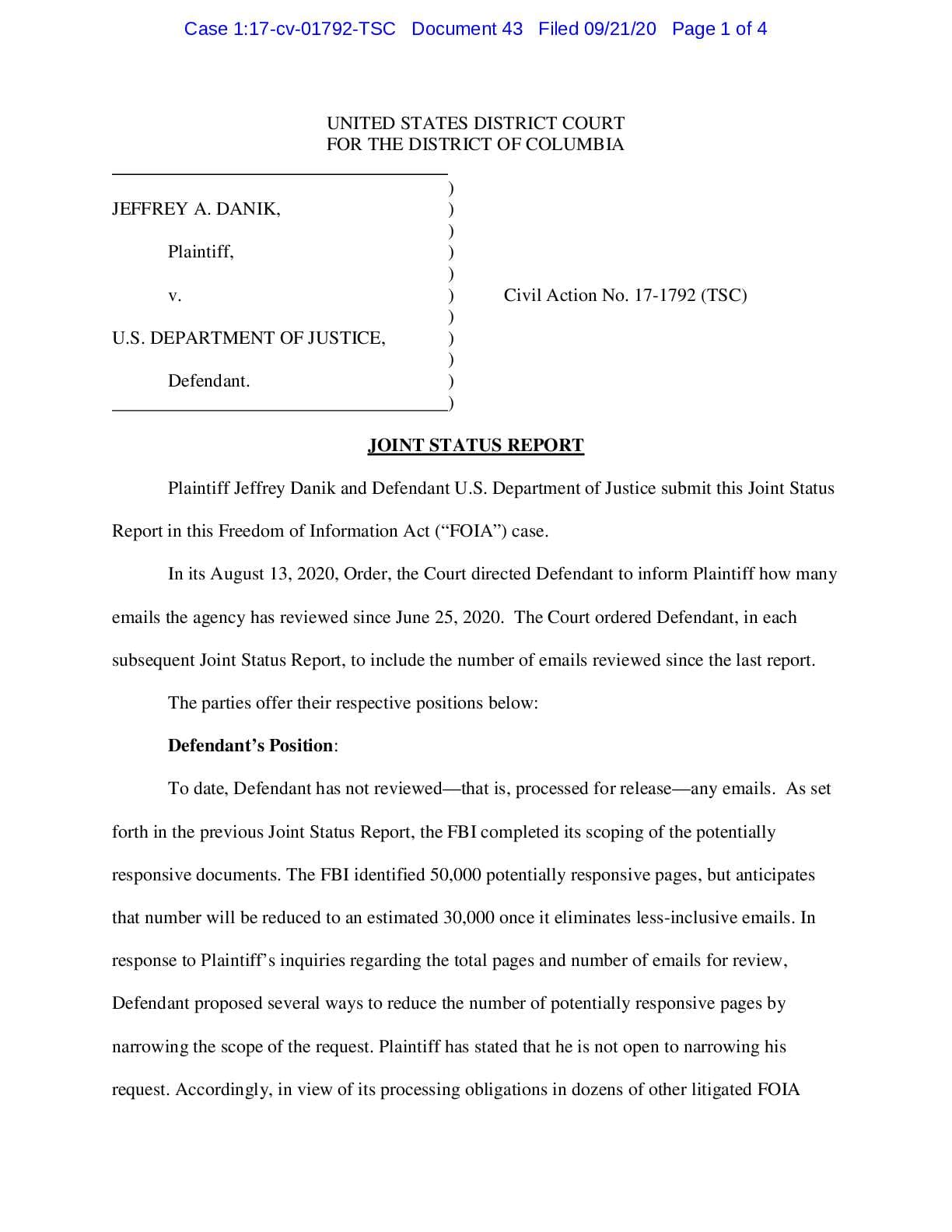 Danik v DOJ McCabe comms JSR Sept 2020 01792