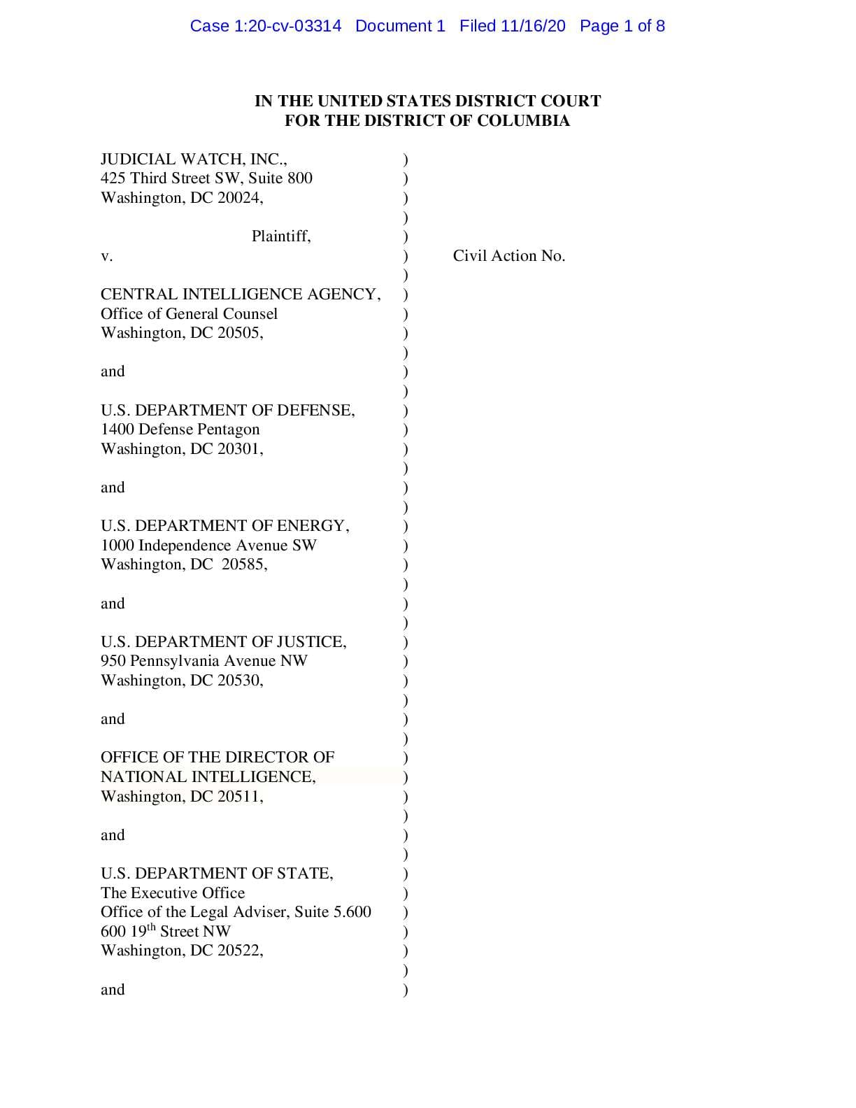 JW v CIA Unmasking complaint 03314