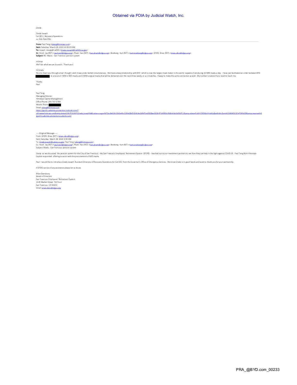 China’s BYD CA Mask FOIA pg 278