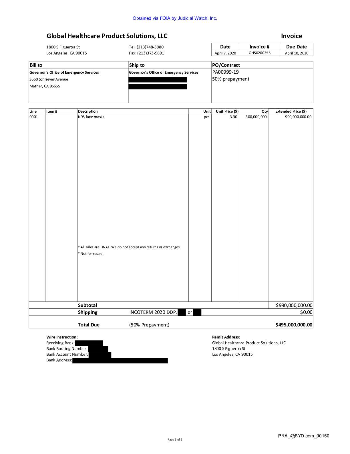 China’s BYD CA Mask FOIA pg 195