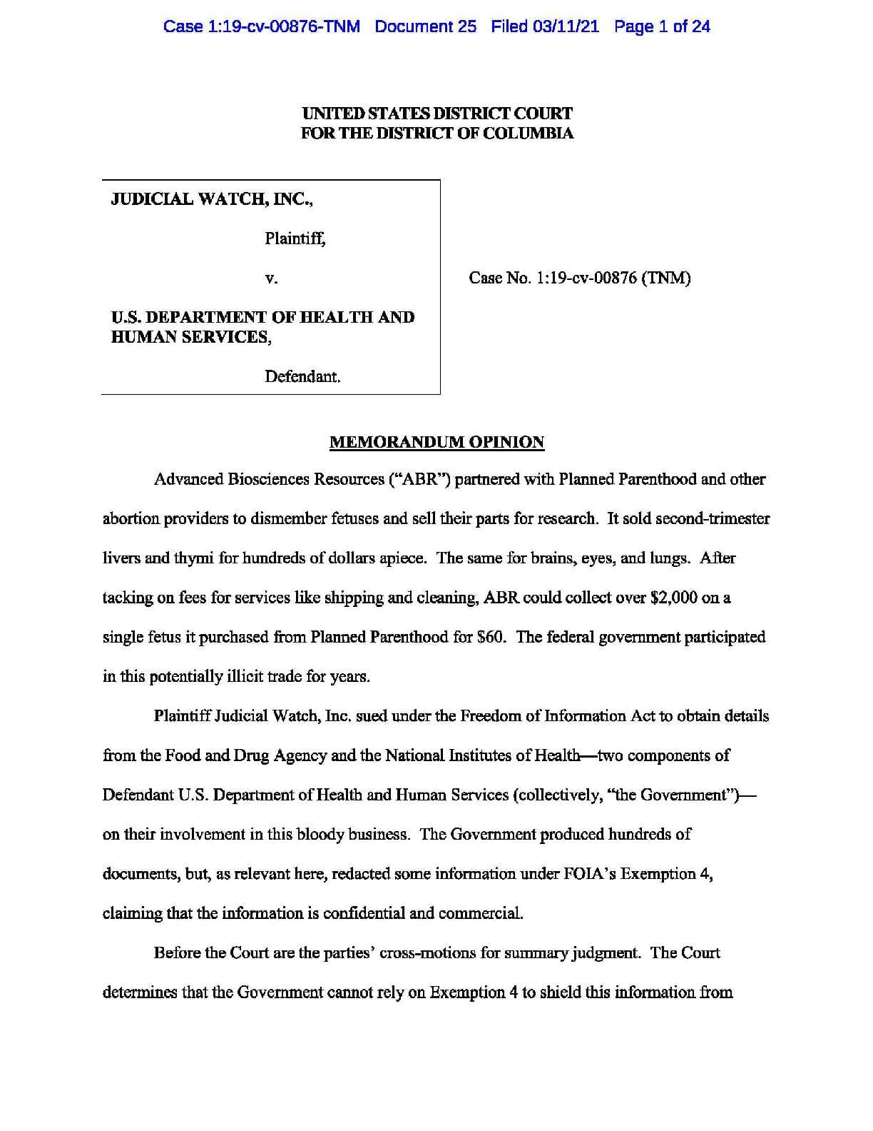 JW v HHS memorandum opinion 00876