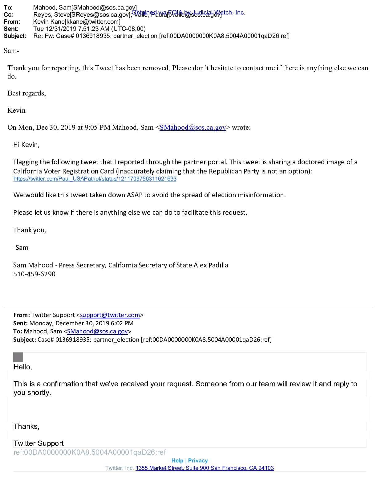 CA SoS Big Tech Election Misinformation PRA FOIA 2021 prod 1 pgs 49-50