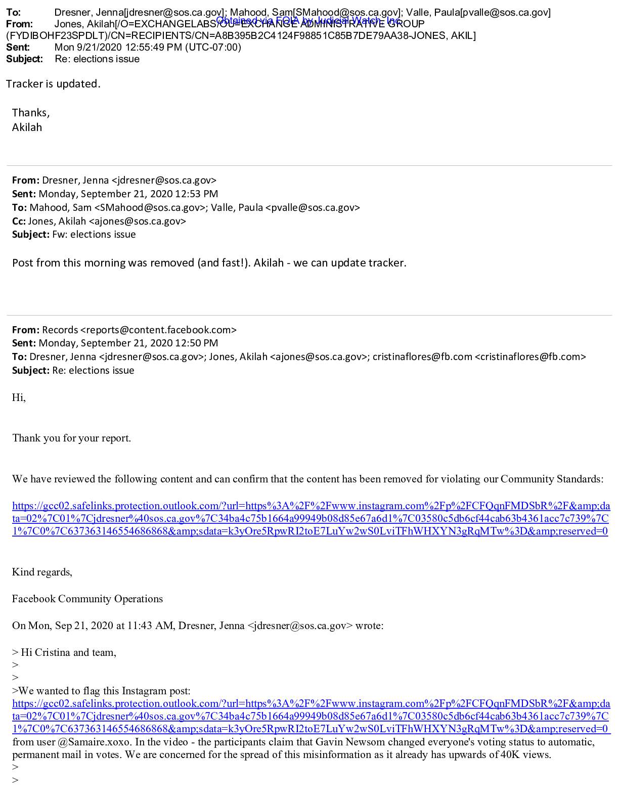 CA SoS Big Tech Election Misinformation PRA FOIA 2021 prod 1 pgs 71-73