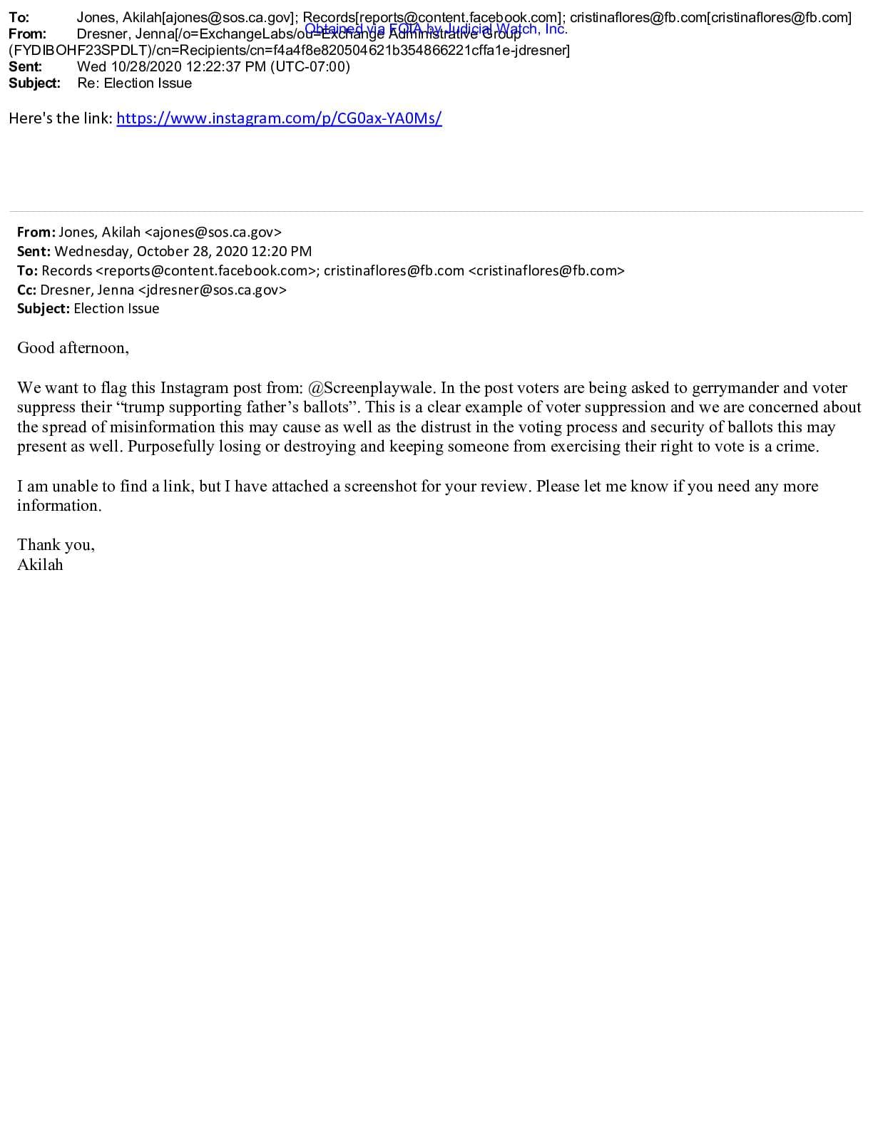 CA SoS Big Tech Election Misinformation PRA FOIA 2021 prod 1 pg 233