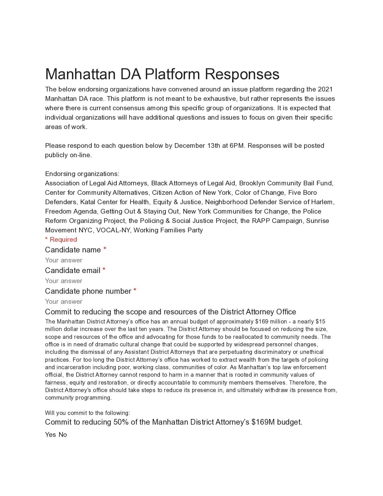 Radical Criminal Justice Platform