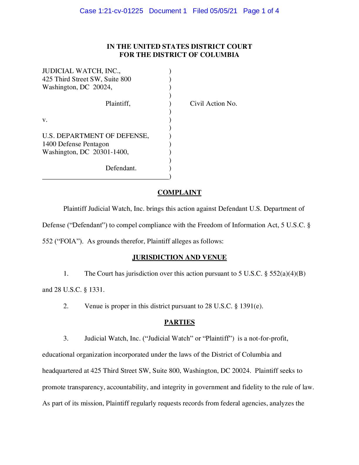 JW v DOD Sec Def_Tucker Carlson complaint 01225