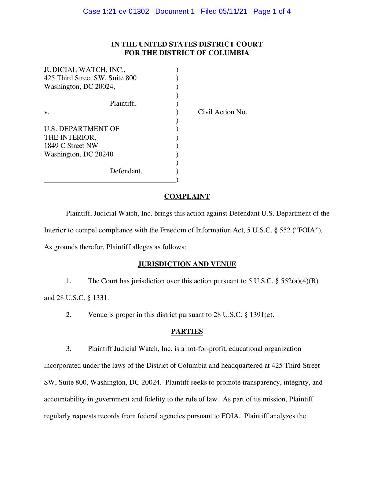 JW v Interior DC troops complaint 01302