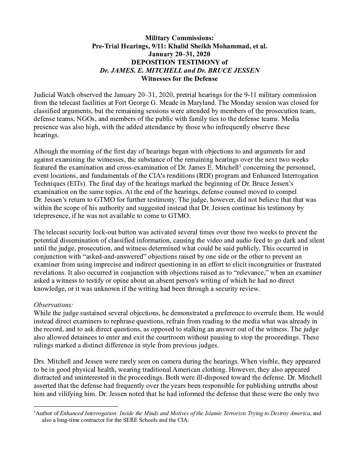KSM, et al., Pre-Trial Hearings from June 17-21, 2019