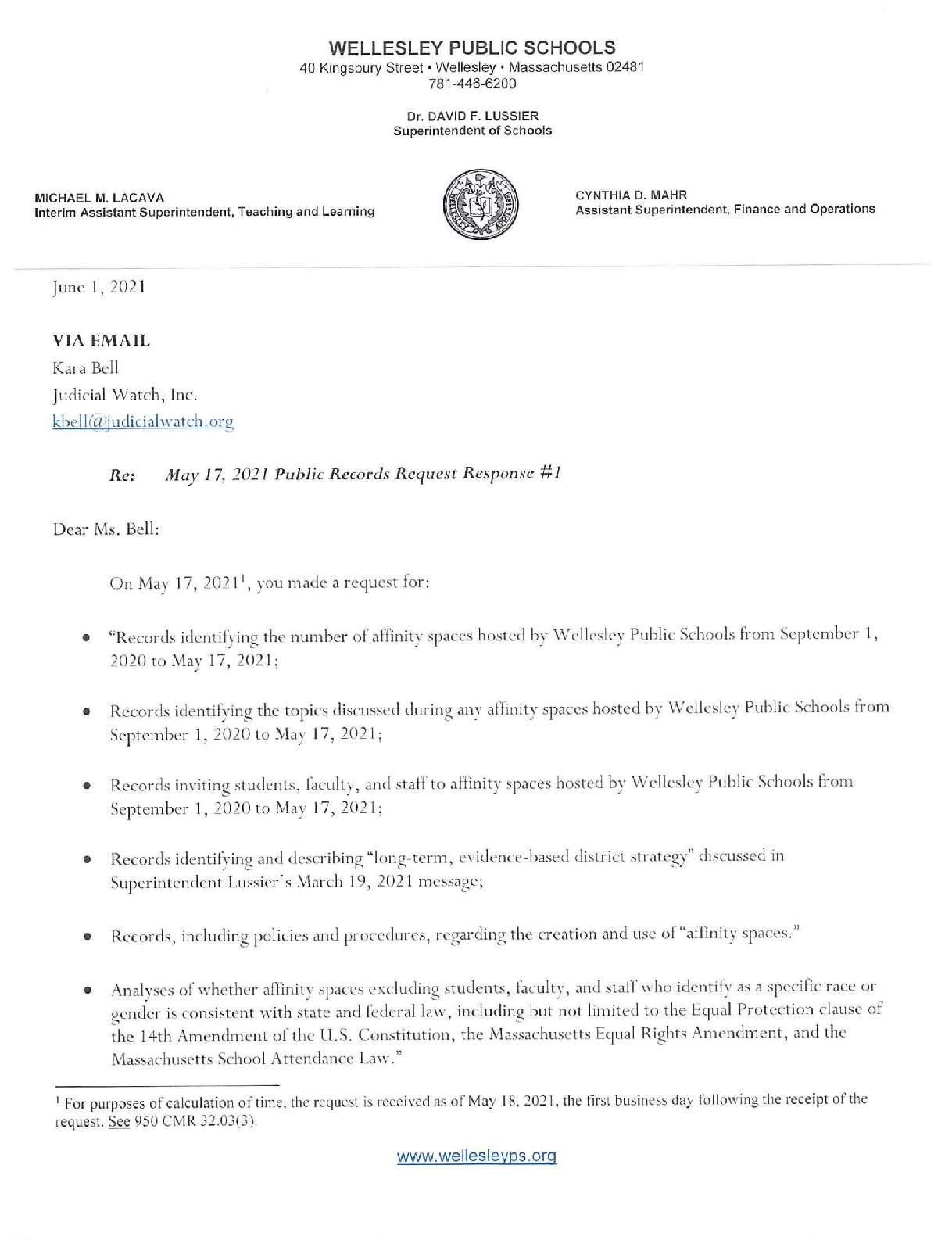 Wellesley Affinity Spaces June 2021