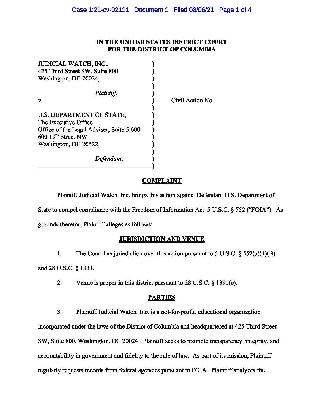 JW v Dept of State China Covid Testing complaint 02111