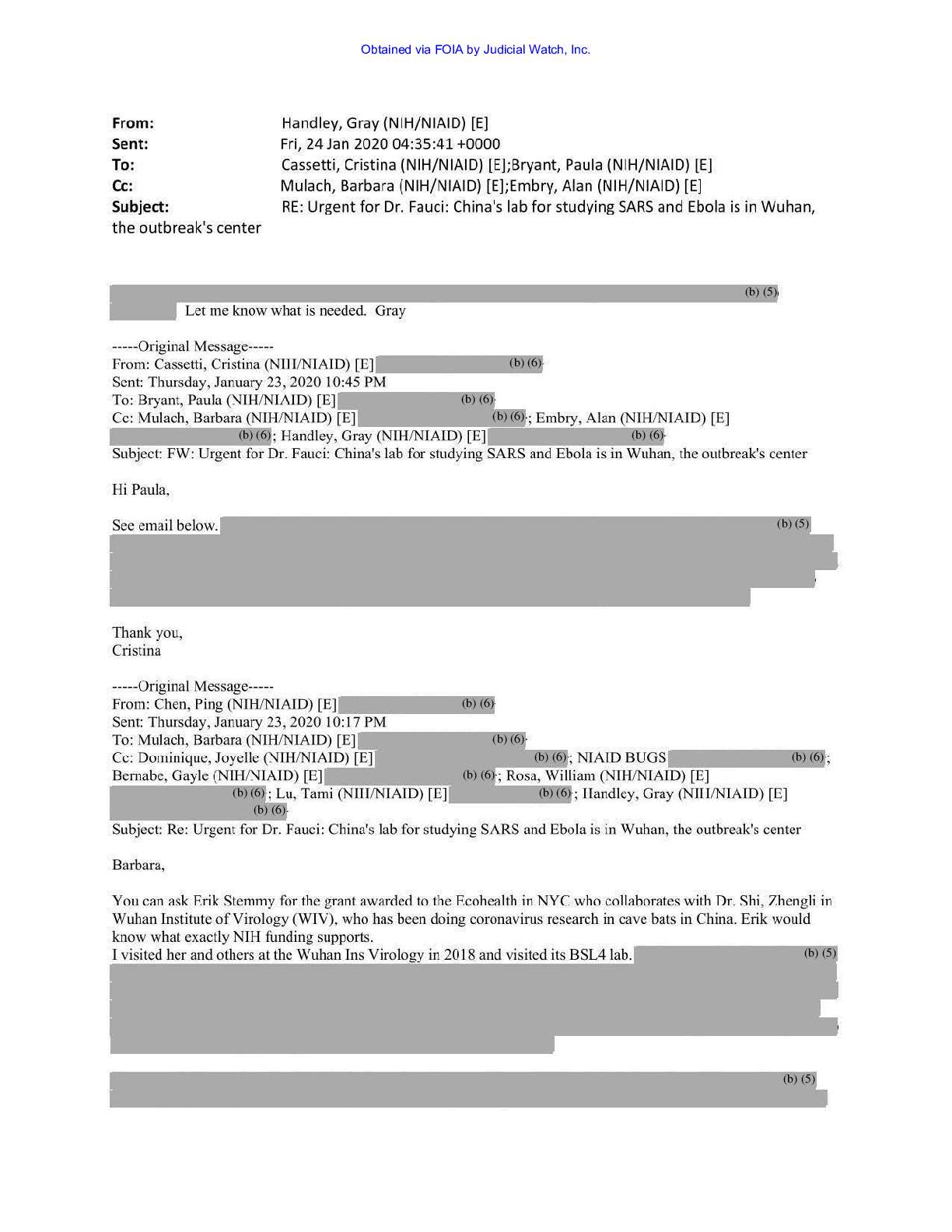 JW v HHS NIH Records on Wuhan Inst August 2021 00696 pgs 102-105